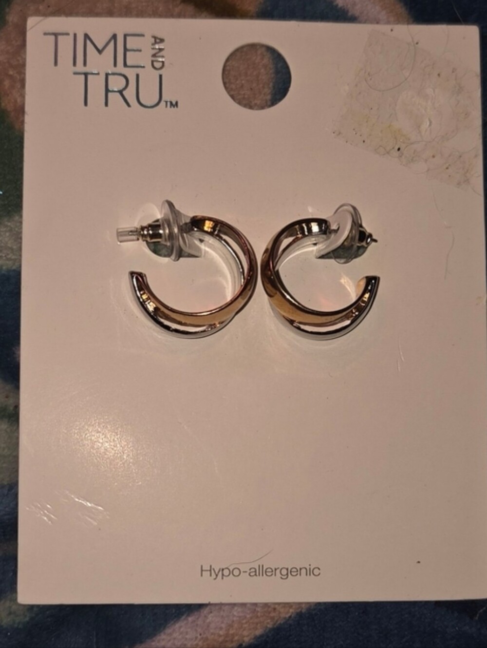 Time and Tru Two-Tone Mini Hoop Earrings